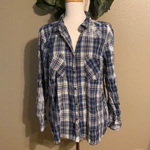 Rock & Republic Plaid Button Down, XL, GUC